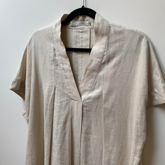 7115 by Szeki Hanbok Linen Dress in Oatmeal from SS 2021 - Picture 4 of 7